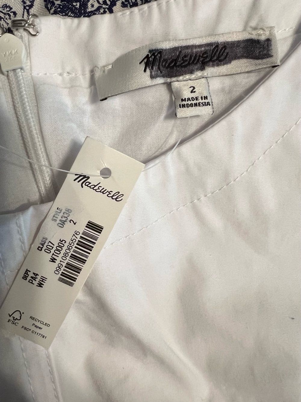 Madewell White Rylee A-Line Mini Dress Cotton Poplin NWT 2 #2735 - Picture 4 of 10